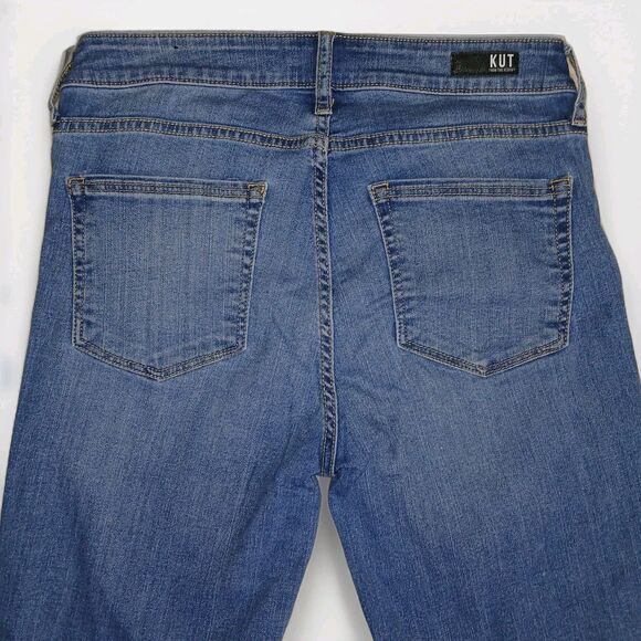 Kut Women's Stella Blue Jeans Raw Hem Wide Leg Size 6 Comfort Everyday Wear - Picture 5 of 16